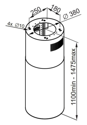 Вытяжка каминная Maunfeld Lee Isla 39 нержавеющая сталь управление: кнопочное (1 мотор)