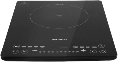 Плита Индукционная Hyundai HYC-0110 черный/серебристый закаленное стекло (настольная)