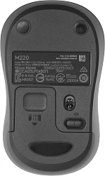 Мышь Logitech Silent M220 темно-серый/черный оптическая 1000dpi silent беспров. USB 2but (910-004895)
