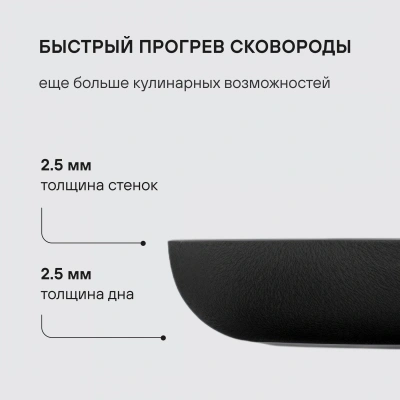 Сковорода Rondell Infinity RDA-571 круглая 24см покрытие: Xylan Plus ручка несъемная (без крышки) черный