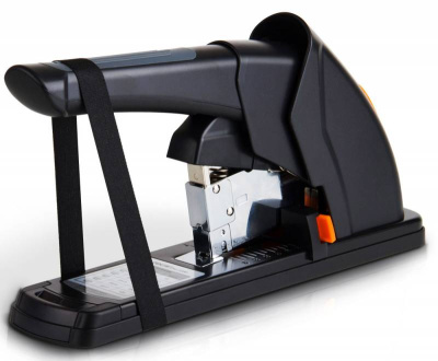 Степлер мощный Deli E0386 Effortless 23/6 23/8 23/10 23/13 23/15 23/17 (120листов) снижение усилия черный 100скоб коробка