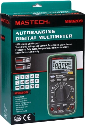 Мультиметр Mastech MS8209 цифровой черный/зеленый (13-2087)