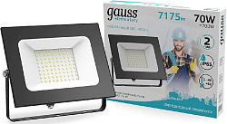 Прожектор уличный Gauss Elementary светодиодный 70Втчерный (613100270)