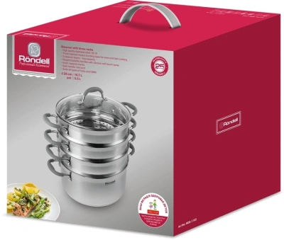 Кастрюля-пароварка Rondell RDS-1103 16.7л. d=26см (с крышкой) стальной