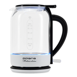 Чайник электрический Polaris PWK 1753CGL 1.5л. 1950Вт белый/черный корпус: стекло/металл