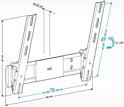 Кронштейн для телевизора Holder LCD-T4612 черный 32"-65" макс.40кг настенный наклон
