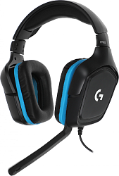 Наушники с микрофоном Logitech G432 черный/синий 2м мониторные USB оголовье (981-000770)