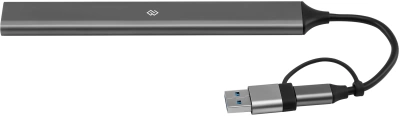 Разветвитель USB-C + USB-A Digma DHUB-7USB-AC-3.0 7порт. серебристый