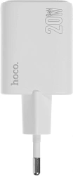Сетевое зар./устр. Hoco N41 Almighty White 20W 3A (PD+QC+AFC) USB-A/Type-C универсальное белый