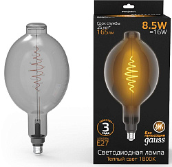 Лампа филам. Gauss Filament Vintage 8.5Вт цок.:E27 шар 220B св.свеч.бел.теп. (упак.:1шт) (152802005)