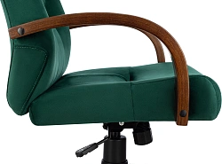 Кресло руководителя Бюрократ T-9928WALNUT Fabric зеленый Italia Green крестов. металл/дерево