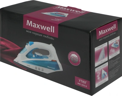 Утюг Maxwell MW-3055 2200Вт белый/синий