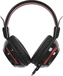 Наушники с микрофоном Оклик HS-G300 ARMAGEDDON черный/красный 2.2м мониторные оголовье (337457)