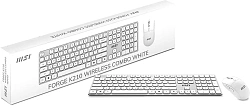 Клавиатура + мышь MSI Forge K210 W COMBO клав:белый мышь:белый USB беспроводная (S11-43RU310-Y92)
