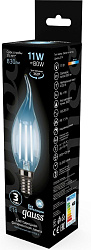 Лампа филам. Gauss Filament 11Вт цок.:E14 свеча 220B св.свеч.бел.нейт. CF35 (упак.:1шт) (104801211)