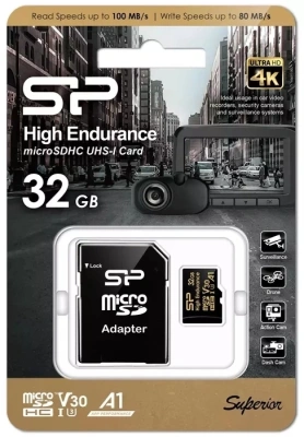 Флеш карта microSDHC 32GB Silicon Power SP032GBSTHDV3V1HSP V30 A1 w/o adapter