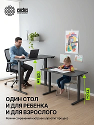 Стол для компьютера Cactus CS-EDL-BBK столешница ДСП черный каркас черный 160x71x60см