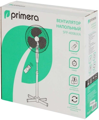 Вентилятор напольный Primera SFP-4008JXA 40Вт скоростей:3 ПДУ белый