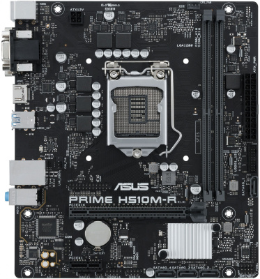 Материнская плата Asus PRIME H510M-R-SI Soc-1200 Intel H510 2xDDR4 mATX AC`97 8ch(7.1) GbLAN+VGA+DVI+HDMI White Box