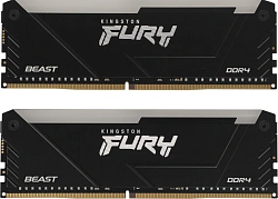 Память DDR4 2x32GB 3600MHz Kingston KF436C18BB2AK2/64 Fury Beast Black RGB RTL Gaming PC4-28800 CL18 DIMM 288-pin 1.35В dual rank с радиатором Ret