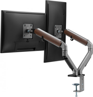 Кронштейн для мониторов Ultramounts UM735WD серый/коричневый 17"-27" макс.7кг крепление к столешнице поворот и наклон