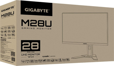 Монитор Gigabyte 28" M28U черный IPS LED 16:9 HDMI M/M матовая HAS 300cd 178гр/178гр 3840x2160 144Hz FreeSync DP 4K USB 6.93кг