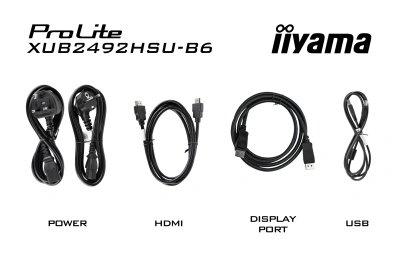 Монитор Iiyama 23.8" ProLite XUB2492HSU-B6 черный IPS LED 0.4ms 16:9 HDMI M/M матовая HAS Piv 250cd 178гр/178гр 1920x1080 100Hz DP FHD USB 4.9кг