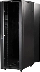 Шкаф серверный Lanmaster (TWT-CBB-32U-6X10-G1) напольный 32U 600x1000мм пер.дв.стекл задн.дв.двуст. 2 бок.пан. 800кг черный