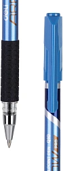 Набор ручек шариков. Deli Arrow EQ10-BL-P синий мет./синий d=0.7мм син. черн. (12шт) резин. манжета