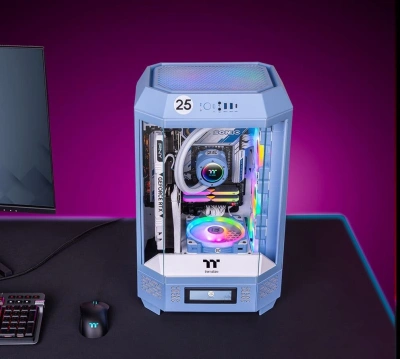 Корпус Thermaltake The Tower 300 Hydrangea голубой без БП mATX 8x120mm 6x140mm 2xUSB3.0 audio bott PSU