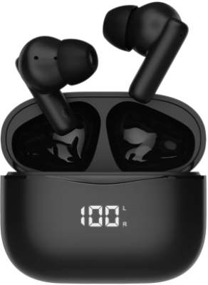 Гарнитура внутриканальные Hyundai H-EP204 черный беспроводные bluetooth в ушной раковине (HEP204)