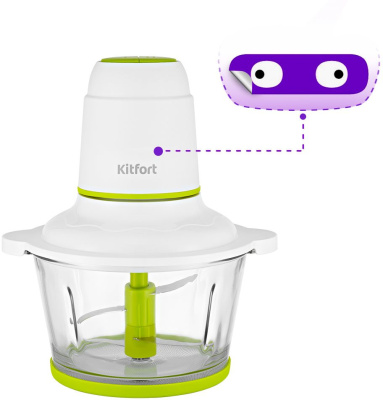 Измельчитель электрический Kitfort КТ-3050-2 1.5л. 400Вт белый/салатовый