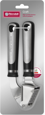 Чеснокодавилка Rondell Craft RD-1876 черный/стальной упак.:картонная подложка