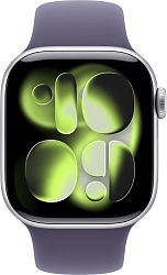 Смарт-часы Apple Watch Series 11 A3331 42мм OLED корп.серебристый Sport Band рем.фиолетовый разм.брасл.:S/M (MEU64X/A)