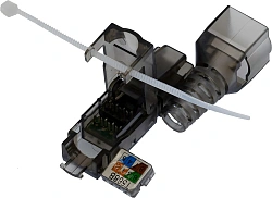 Коннектор Suprlan (10-0239-1) UTP кат.6A RJ45 с защитным колпачком прозрачный