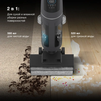 Пылесос моющий Hyundai HYV-S01AQUA 200Вт серый/черный
