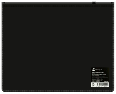 Папка на молнии ZIP Бюрократ -BPM5A2BLCK A5 полипропилен 0.15мм черный цвет молнии черный