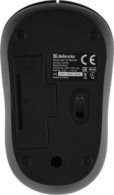 Мышь Defender Hit MM-495 черный оптическая 1600dpi беспров. USB для ноутбука 2but (52495)