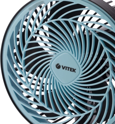 Вентилятор настольный Vitek VT-2072 10Вт скоростей:3 черный/голубой