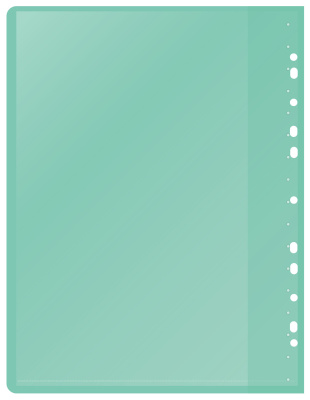 Папка-скоросшиватель Silwerhof A4 прозрач.верх.лист 30 вкладышей боков.перф. полипропилен зеленый