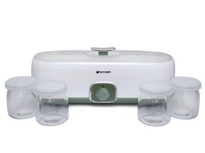 Йогуртница Kitfort KT-2006 20Вт 4б. 180мл белый/зеленый