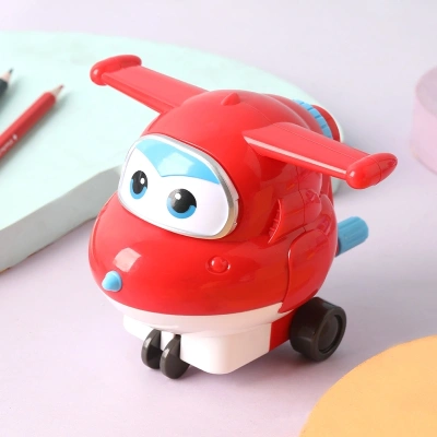 Точилка для карандашей механическая Deli EH517 Super Wings 1 отверстие пластик красный коробка (упак.:1шт)