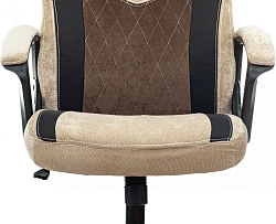 Кресло игровое Zombie VIKING 6 KNIGHT Fabric коричневый/бежевый с подголов. крестов. металл