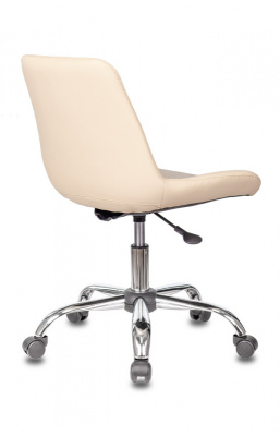 Кресло Бюрократ CH-350SL светло-бежевый текстиль/эко.кожа крестов. металл хром