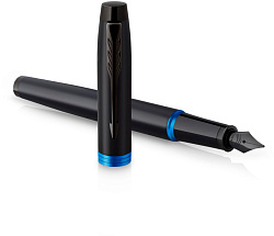 Ручка перьев. Parker IM Vibrant Rings F315 (2172859) Marine Blue PVD M сталь нержавеющая подар.кор.
