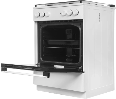 Плита Комбинированная Gorenje GK6A20WF белый (стеклянная крышка) реш.чугун