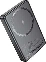 Мобильный аккумулятор Hoco Q34 Clever 10000mAh QC3.0/PD3.0 20W 3A беспров.зар. серый (44068)