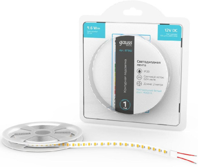 Лента светодиод. Gauss Basic 2м (BT062)