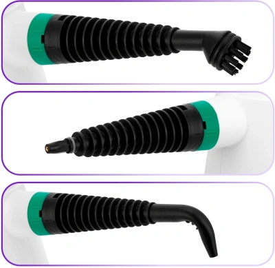 Пароочиститель ручной Kitfort КТ-9265 1050Вт белый/зеленый