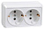 Розетка силов. IEK Октава ERO21-K01-16-DC 2розет. двойн. откр. зазем. крыш. IP20 белый (упак.:1шт)